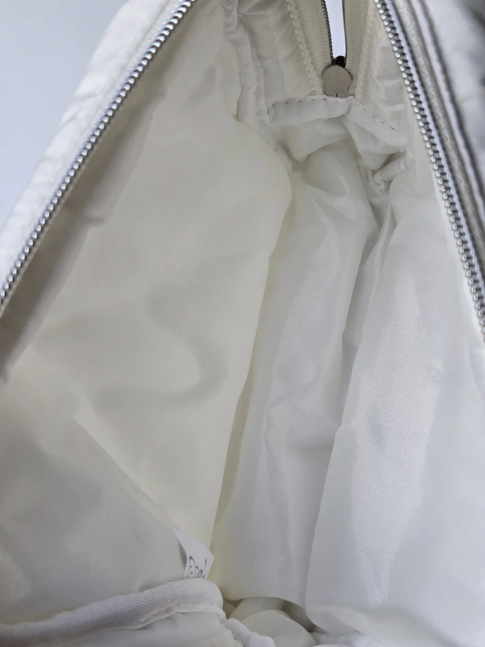 The Crème Shop White Puffy Travel Case Quilted Makeup Cosmetic Bag